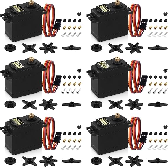 Deegoo-FPV MG995 Metal Gear Digital Servos, 6-Pack