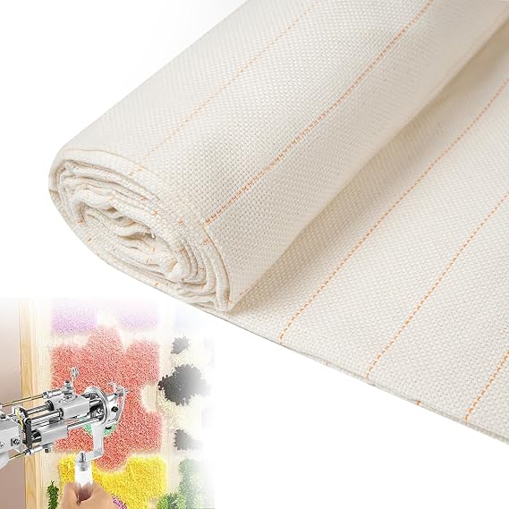 Tufting Cloth with Marked Lines Monk's Cloth Large Overlocking Tufting Fabric for Punch Needle, DIY Rug Tuft Making (40 X 40 in)