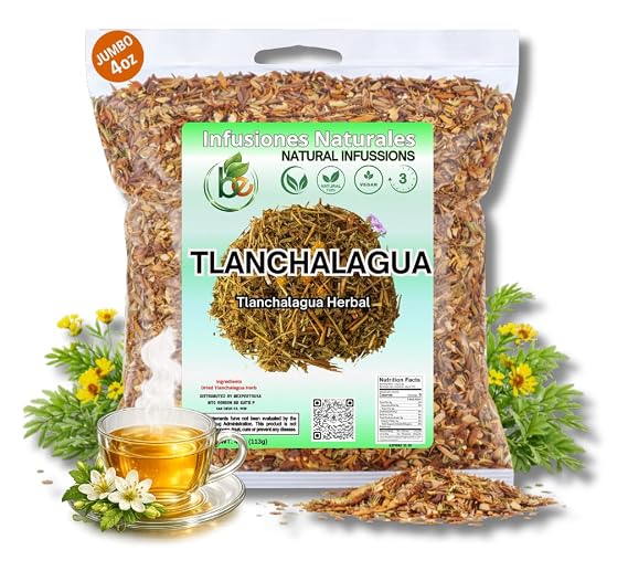 Tlanchalagua Herbal Tea 4 oz (113 g) Traditional Mexican Herb Wildcrafted Loose Leaf Infusion 100% Natural, Vegan, Non-GMO by BexpertsUSA