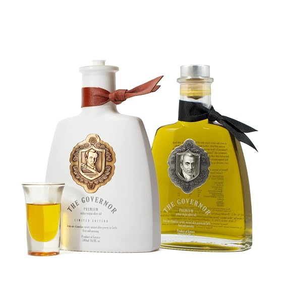 The Governor Premium Extra Virgin Olive Oil Bundle - Unfiltered, Cold-Pressed - Peppery, Robust, Floral, Fruity Notes - Rich in Natural Polyphenols, Oleocanthal, Antioxidants