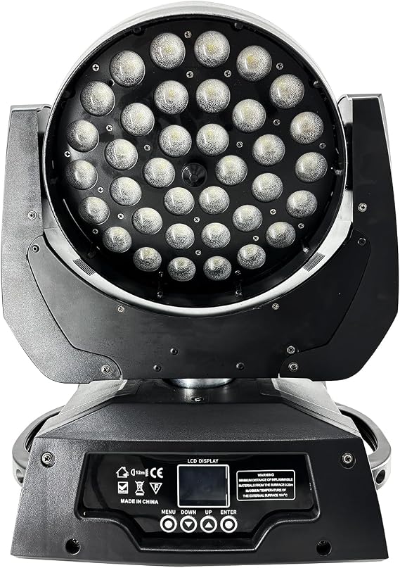 LED Moving Head DJ Lights, 36x18W LED Moving Head Beam Stage Light Spotlight Lamp 270/540 Rotation Angle 16CH DMX512 RGBW Control for Disco DJ Club Christmas Birthday Wedding Party Stage Christmas