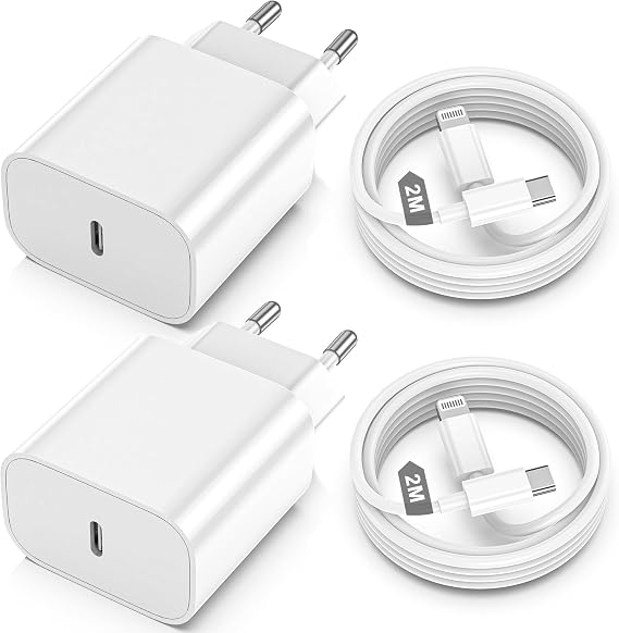 iPhone Charging Cable [MFi Certified] Pack of 2 iPhone Charger Apple Charging Cable 2M USBC Fast Charger to Lightning Cable for iPhone 14 13 12 11 Pro Max XS XR X 8 7 6 Plus 5 iPad