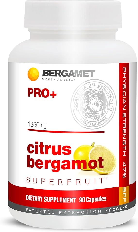 BergaMet PRO+ Citrus Bergamot & Olive Leaf Extract 1350mg - 90 Capsules