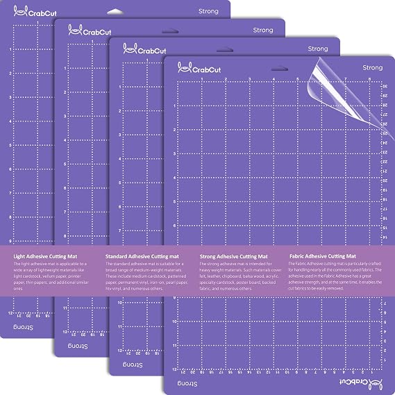 4 Purple StrongGrip 8.5x12 Inch Dot Design Cutting Mats for Cricut Joy Xtra