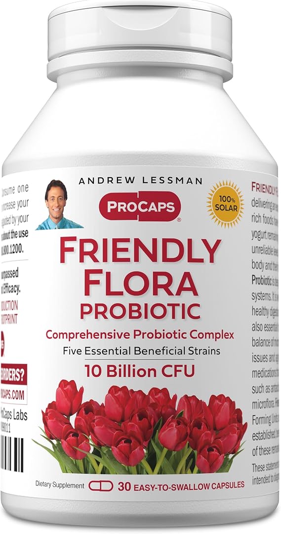 ANDREW LESSMAN ProCaps Friendly Flora Probiotic, 10 Billion CFU 30 Capsules