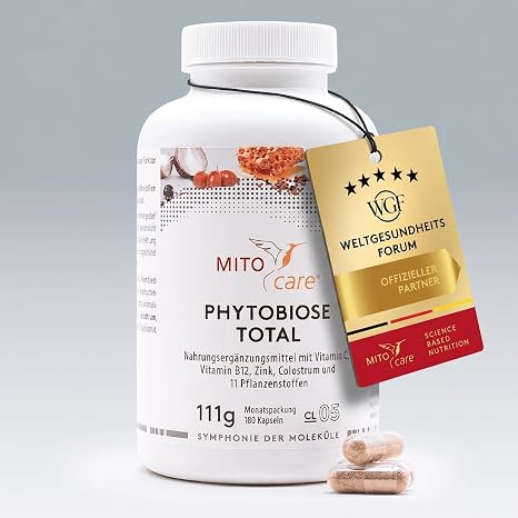 MITOcare Phytobiosis Total - Vitamin Complex Promotes the Immune System - So You Can Strengthen Your Immune System with Natural Means - Storage Pack with 180 Capsules Enough for One Month