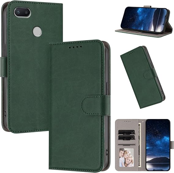 Compatible with Huawei P8 Lite (2017),Compatible with Huawei P8 Lite (2017) Flip Kickstand Magnetic Closure Wallet Phone Case Green