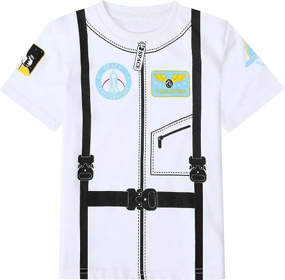 COSLAND Boys and Toddlers' Cotton Print Crew Neck Short Sleeve T-Shirt, 2T-5T