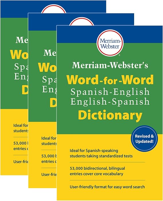 Merriam-Webster Merriam-Webster's Word-for-Word Spanish-English Dictionary, Pack of 3