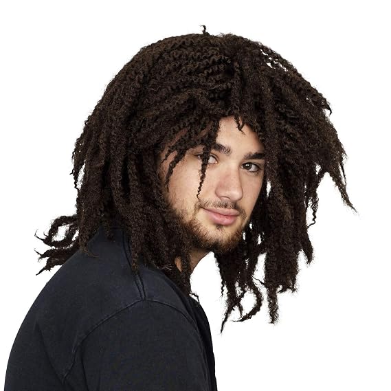 Costume Agent Dreadlock Wig - Ideal Caveman, Surfer Dude or Rasta Wig, Adult Dreads Wig for Halloween or Cosplay - Brown