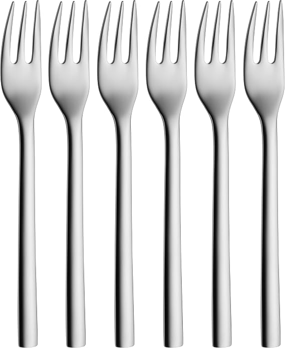 WMF Nuova 6 Parça Pasta Çatalı Seti, 16 cm, Cromargan® Yüksek Kaliteli Parlak Paslanmaz Çelik, Parlak Yüzey, Bulaşık Makinesinde Yıkanabilir