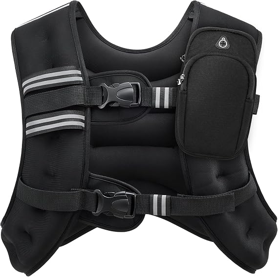 Weighted Vest for Men and Women 6lbs/8lbs/12lbs/16lbs/20lbs Adjustable Weights Rucking Vest for Walking, Strength, Training, Running