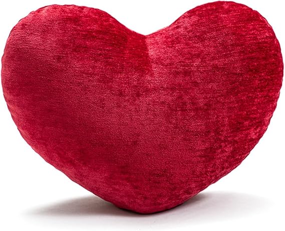 Christmas Candy Cane Throw Pillows Red White Christmas Decorations Cute Fluffy Plush Pillows Winter Home Decor Couch Bed Living Room (Red Heart,One Size)