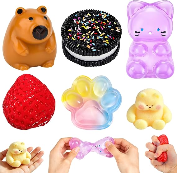 6PCS Taba Squishy Toy Set, Fufu Squishy Fidget Toys for Adults
