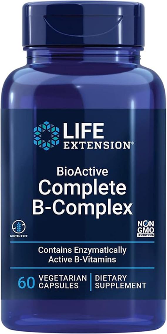 Life Extension, BioActive Complete B-Complex, 60 Vegan, Lab Tested, Vegetarian, Gluten Free, Soy Free, Non-GMO