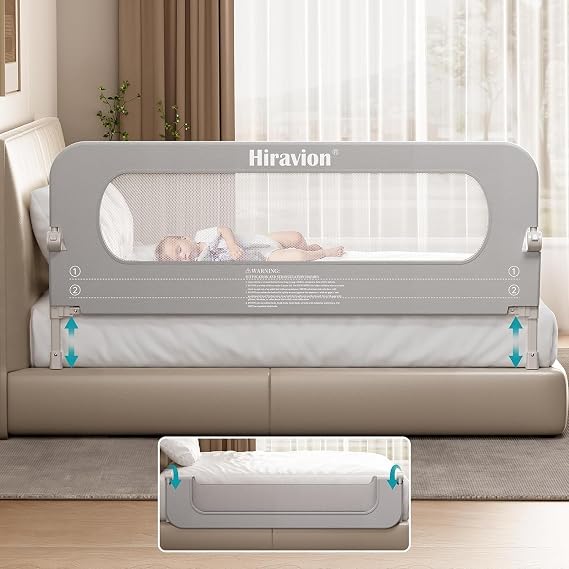 Bed Rail for Toddlers - 59 Inch Foldable Baby Guard