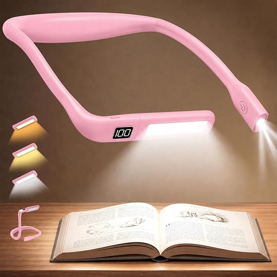 Book Light with Power Display, Timer, Upgraded Neck Reading Light