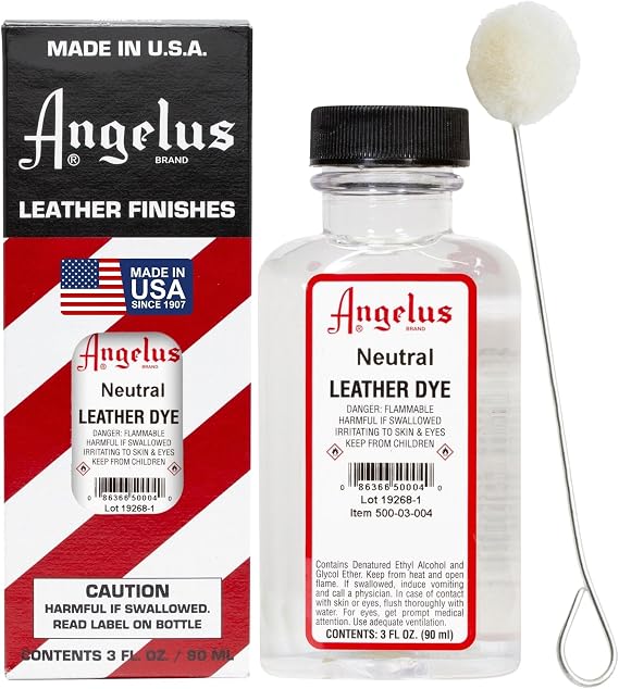 Angelus Leather Dye, Neutral, 3 Ounce Bottle (500-03-004)