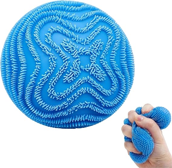 Fuzz Ball Squishy, Stress Balls, Blue Squishy Ball, Pocket Size Fuzz Ball with Soft Texture for Relaxation