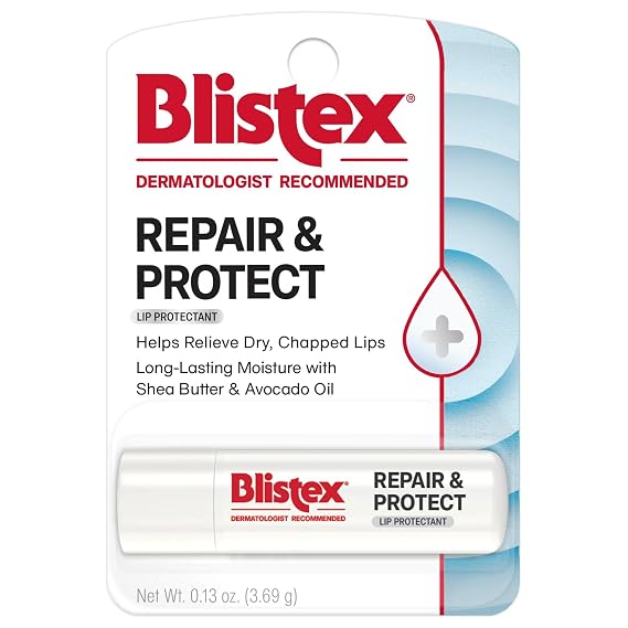 Blistex Repair & Protect Lip Balm, 0.13 oz. Severe Chapped Lip Prevention, Smooth Formula Lip Treatment, Hydrating Lip Balm, Long-Lasting Moisturization, 1 Pack