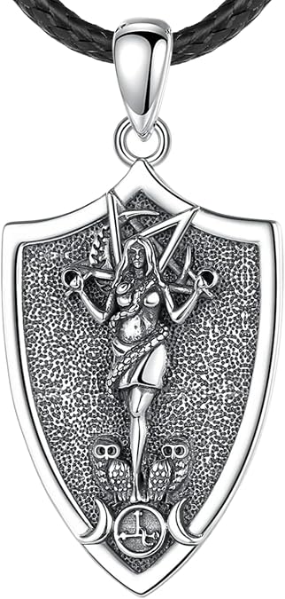 925 Sterling Silver Moon Goddess Lilith Necklace For Women Sigil Of Lilith Sigil Lilith pendant Necklace Lilith Sigil Jewelry Silver with Chain Sigil Lilith Jewelry Pendant for Women,