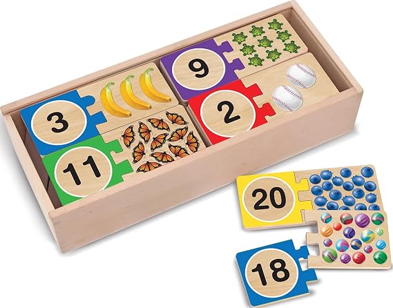 Melissa & Doug Self-Correcting Wooden Number Puzzles Set
