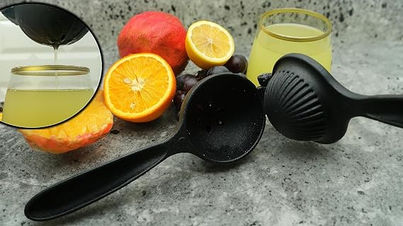 Döküm Limon Sıkacağı Limon Presi Büyük Boy 24cm, Siyah Metal Limon Sıkacağı, Döküm Naranciye Sıkacağı