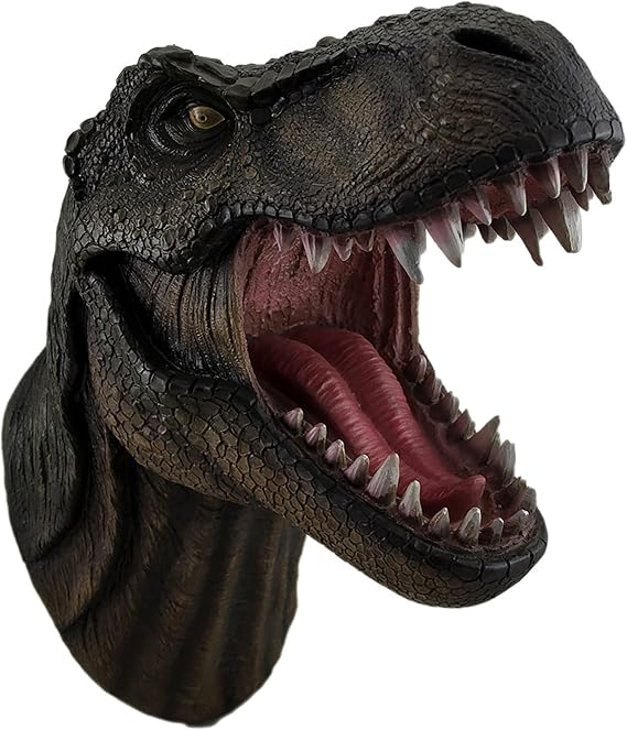 DWK T-Rex Dinosaur Head Wall Sculpture, 15.5 Inch Snarling Bust