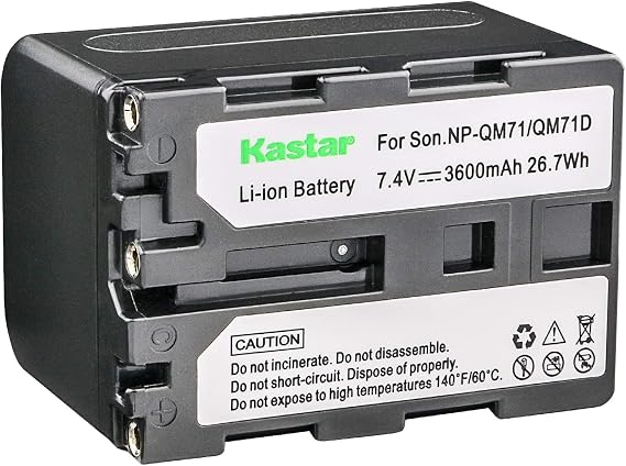 Kastar Battery Pack Replacement for Sony NP-FM30, NP-FM50, NP-FM70, NP-FM71, NP-FM90, NP-FM91, NP-QM50, NP-QM70, NP-QM71D, NP-QM90, NP-QM91D and Sony HDR-HC1, HVR-A1U, HDR-SR1, HDR-UX1 Camcorder