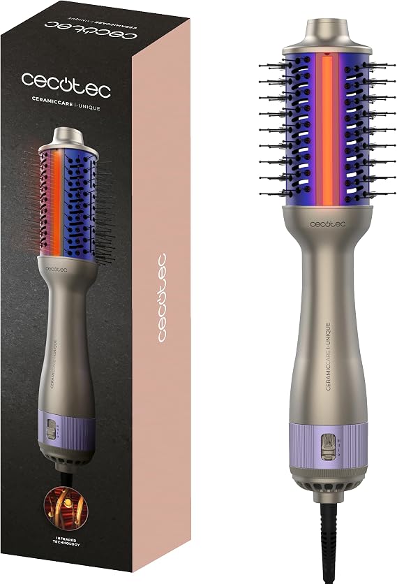 Cecotec CeramicCare i-Unique Volumizing Air Brush, 1000W, Infrared Technology, Ceramic Coating, 2 Speeds, 3 Temperatures, Cold Tip, 1.8 m Swivel Cable
