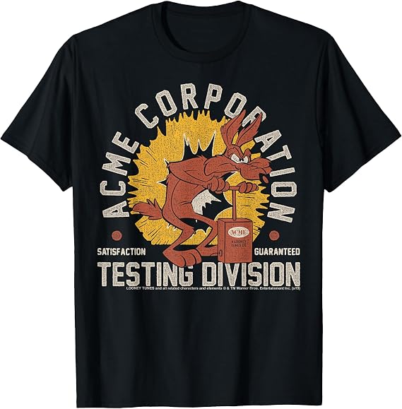 Looney Tunes Wile E. Coyote Acme Corporation Testing T-Shirt