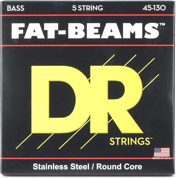 DR Strings FAT-BEAMS Electric Bass Guitar Strings - .045-.130 Medium-heavy