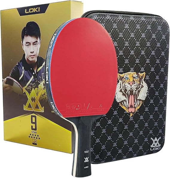 LOKI 9 Star Table Tennis Racket Professional 5+2 Carbon Ping Pong Paddle 9 Star Ultra Offensive with Sticky Rubbers