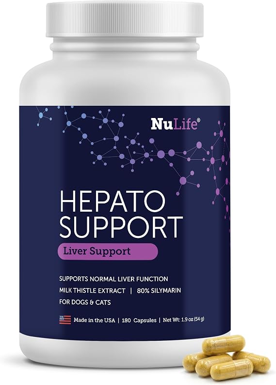 NuLife Hepato Support - Liver Support for Dogs & Cats w/Silymarin - 180ct