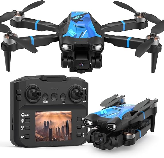 M18LCD Drone with 1080P Camera for Adults, Drone with Screen Remote, Mini FPV Drone for Beginner, One Key Start, Brushless Motor, RC Foldable Quadcopter for Beginners/Adults Gifts