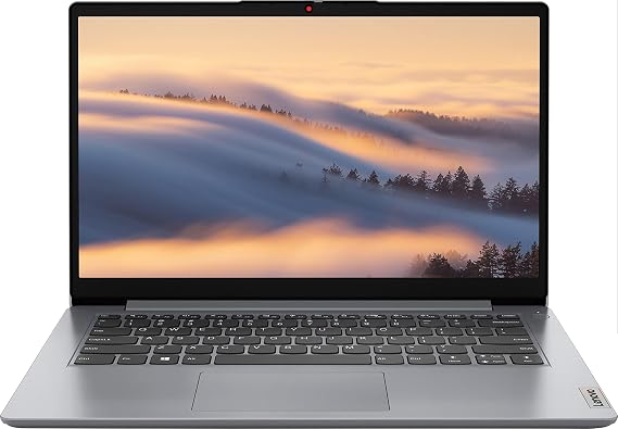 Lenovo Ideapad 1i Thin Light Laptop, 14.0" HD Display, Intel Celeron N4020(up to 2.80 GHz), 4GB RAM 64GB eMMC, WiFi 6, Webcam, 10Hr Battery, Windows 11 S, Cloud Grey