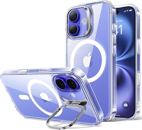 ESR Classic Hybrid for iPhone 16 Case with Flex Stand, Clear