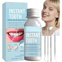 Temporary Tooth Filling Kit,De/ntal Repair Kit for Fixing Broken Tooth & Lost Fillings,False Teeth & Missing Tooth Replacement Kit with Repair Beads#Light Blue