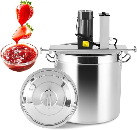 Automatic Food Mixer 25L/6.6 Gal Sauce Stirrer Frying Machine Electric Mixer Machine Commercial Pot Seasoning Bottom Soup Sauce Stirrer for for Making Jam, Sauce (110V 180W)