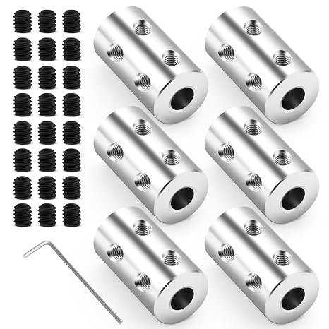 6pcs 8mm to 10mm Shaft Coupler, Rigid Set Screw Couplings, Motor Shaft Coupler