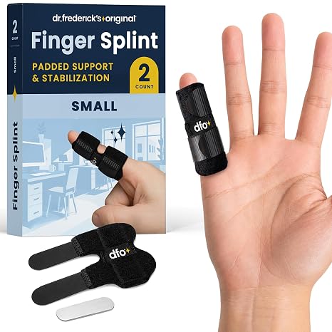 Dr. Frederick's Padded Trigger Finger Splint, Adjustable, Small Fit, 2 ct