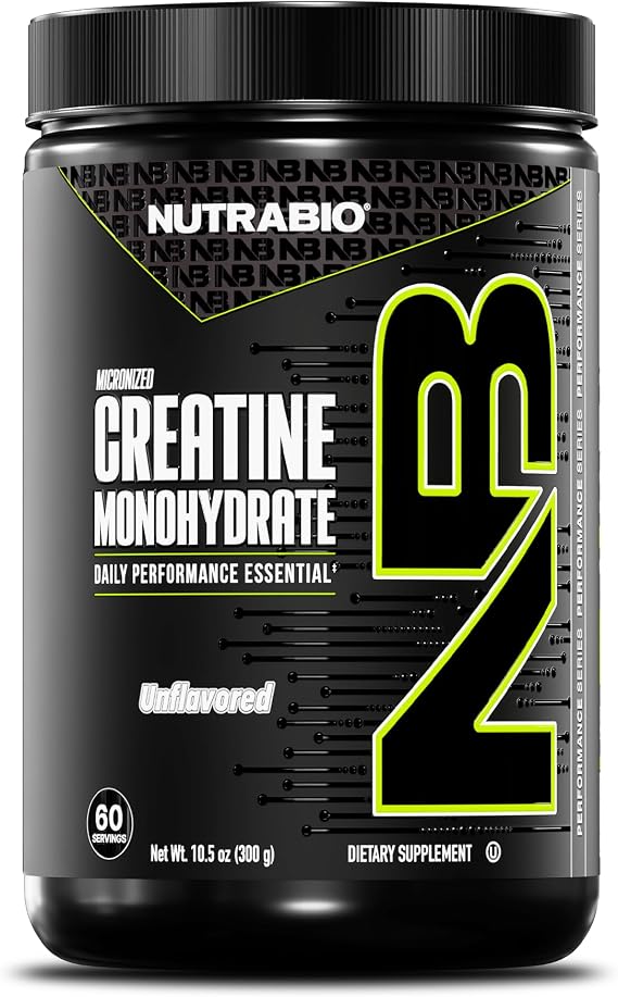 NutraBio Pure Micronized Creatine Monohydrate Powder Supplement, Unflavored, (300 g) - Supports Bulk Muscle Energy, Recovery, and Strength - HPLC Tested Creatine Powder Supplement for Men and Women