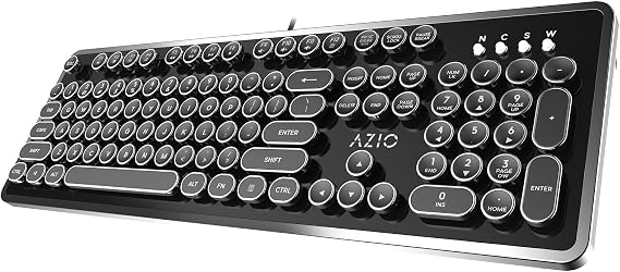 Azio Mk Retro USB Typewriter Inspired Mechanical Keyboard (Blue Switch) (MK-RETRO-01)