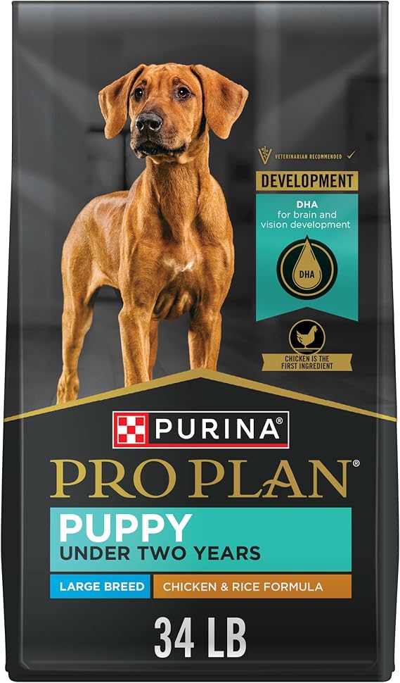 Purina Pro Plan Large Breed Dry Puppy Food, Chicken & Rice, 34 lb Bag