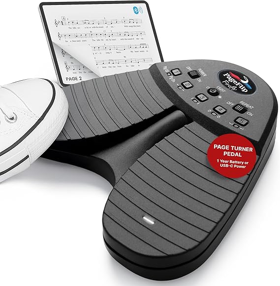 PageFlip Firefly Bluetooth Page Turner Pedal Programmable, Illuminated