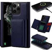 Coverzone Samsung Galaxy S23 Ultra ile uyumlu Deri Kılıf Magsa ile uyumlu Wallet 2 in 1 Çıkarabilir Kart Tutucu Mıktanıslı Stand olabilen Phone case Deri Kapak Wireless Şarj Özellikli Lacivert