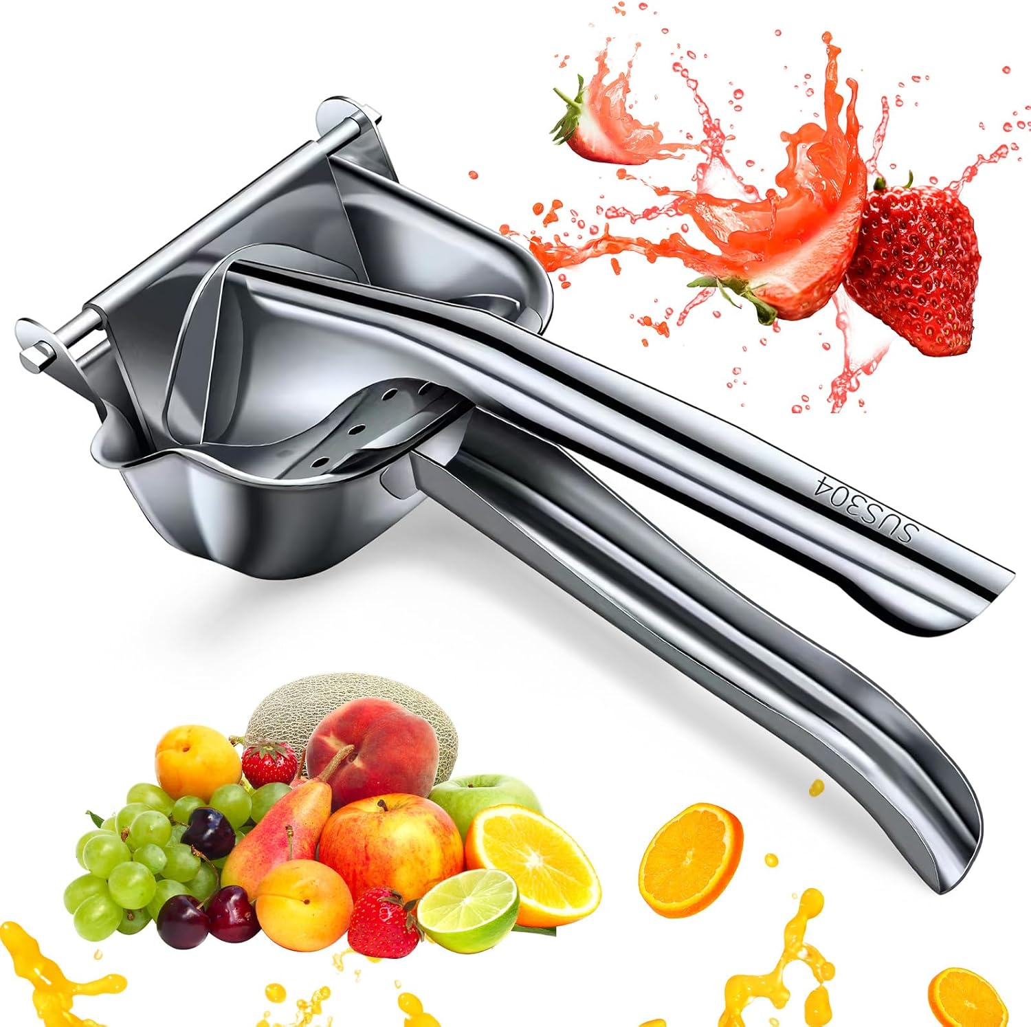 Manual Lemon Squeezer, Lemon Squeeze Juicer, Citrus Juicer Handheld Lemon Juicer, Stainless Steel Juicer, Citrus Press Manual Juicer Fruit Juicer Juice Squeezer Orange Juice Hand Press L-8.7