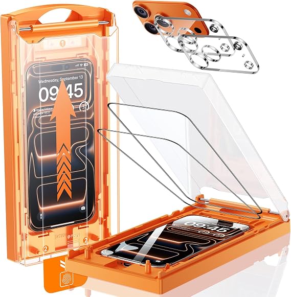 2+2 Packs for iPhone 17 Pro Max Screen Protector,with Camera Lens Protector