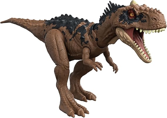 Jurassic World Rajasaurus Roar and Hit, Dinosaur Toy with Movements and Sounds, Gift for Kids 4+ (Mattel HDX35)