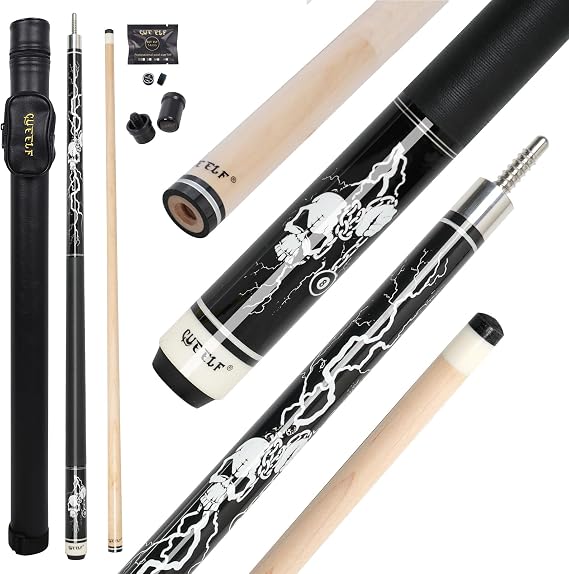 CUEELF Pool Cue Stick 100% Canadian Maple Wood Pool Cue 13mm Tip Billiard cue Stick 19.5-21oz Pool Sticks Suitable for Bars,Club,Pool Table Sports